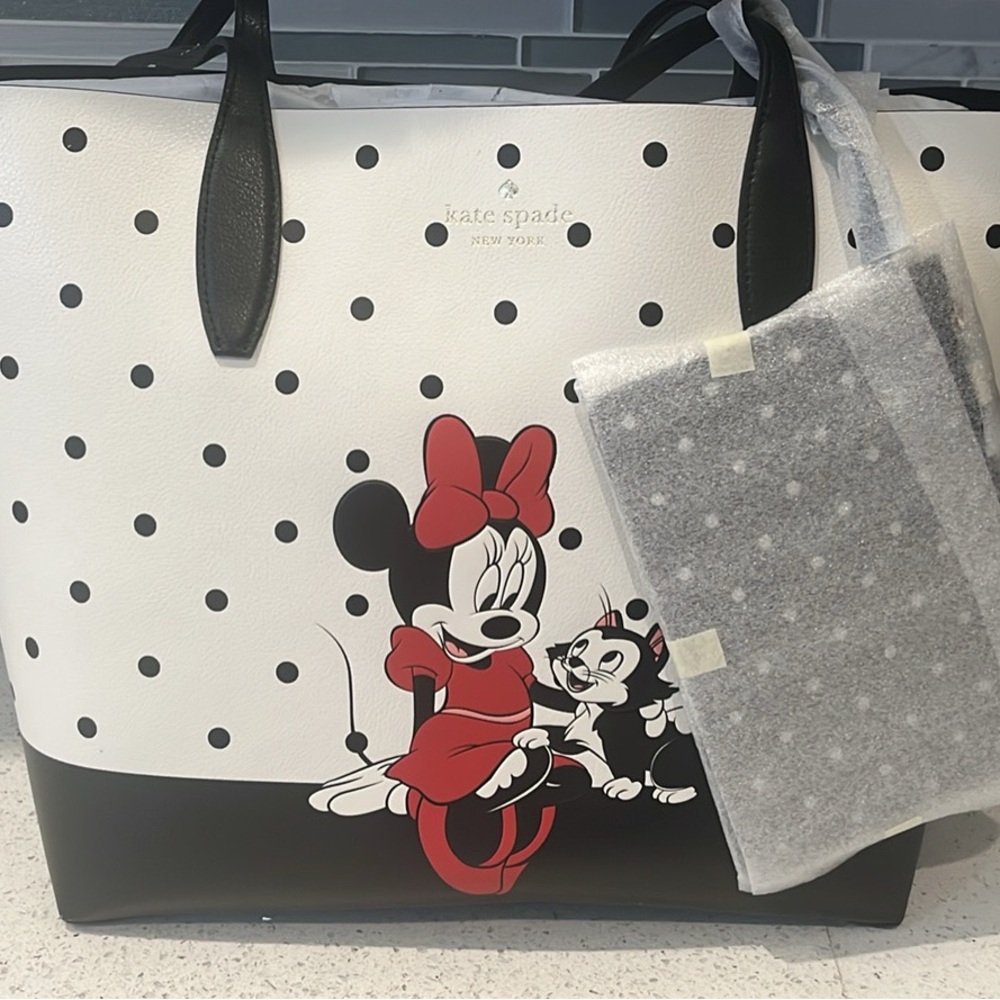Kate Spade Black and White Minnie Mouse Tote